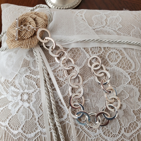 Sterling Circle Link Bracelet by C^A 8" (23.4g) - Picture 9 of 15